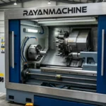 نمای کلی از اجزای دستگاه تراش cnc و شاسی صنعتی برند رایان ماشین