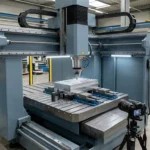 نمای کلی از دستگاه فرز دروازه ای cnc استاندارد در کارخانه صنعتی